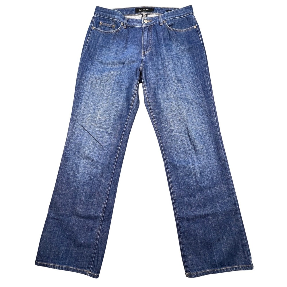 Calvin Klein Blue Classic Straight Leg Denim Jeans Womens 12